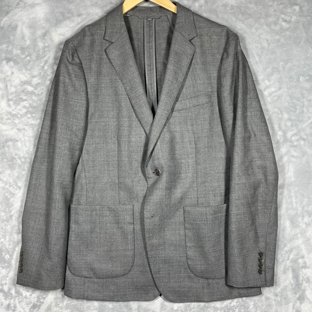 Bonobos Slim Fit Grey Vitale Barberis Canonico Wool Blazer 42R Unlined